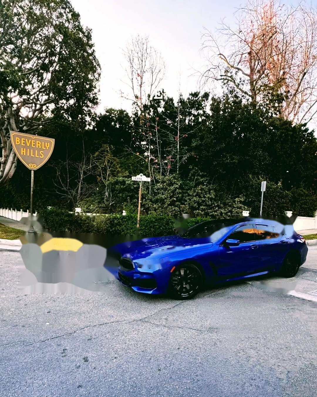Blue BMW on Rodeo Drive