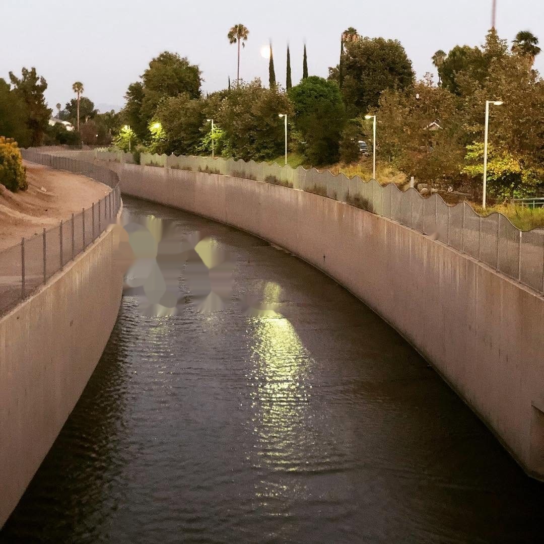 Los Angeles River at dusk